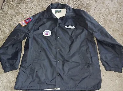 Vintage WW2-Korea Era US Army 82nd Airborne & Flag Patches On Black Jacket • £28.88