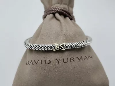 David Yurman X Bracelet With 14K Gold 5mm Size Medium • £148.65