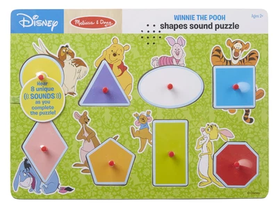 $14.99 • Buy Melissa & Doug Disney Winnie The Pooh Shapes Sound Puzzle - Wooden Peg Puzzle