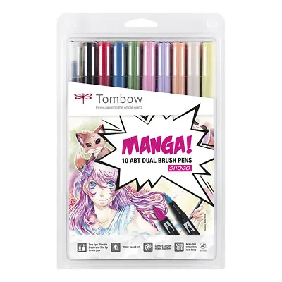 Tombow ABT Dual Brush Pen - Manga Shojo Set Of 10 • £29.99