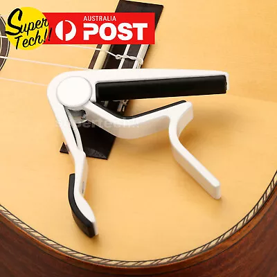 White Guitar Capo Spring Trigger Electric Acoustic Clamp Quick Change Release • $4.95