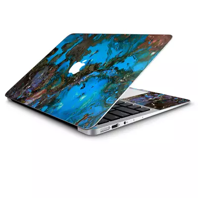 Skin Wrap For Macbook Air 11 Inch  Stab Wood Oil Paint Blue Green Orange • $14.98