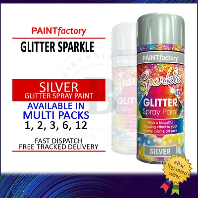 Glitter Silver Spray Paint Colour Decorative Creative Art Crafts Picture Frames • £4.99