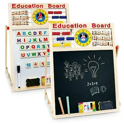 £13.58 • Buy Kids Easel -Wooden 6in1 Blackboard Whiteboard Childrens Drawing Art Chalk Board