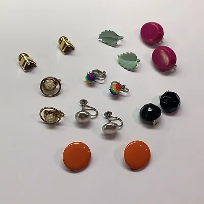 Lot Of 8 Vintage - Modern Earrings Clip On Screw On Non Pierced One Is Magnetic • $14.99