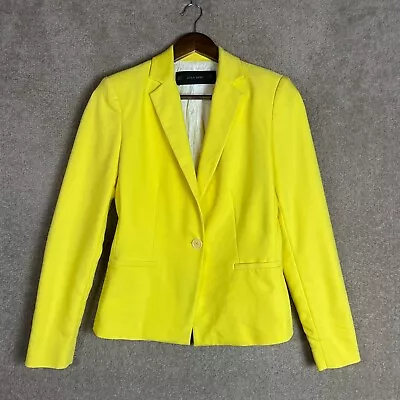 Zara Blazer Suit Jacket Womens Size Small S Canary Yellow Single Button Career • $26.99