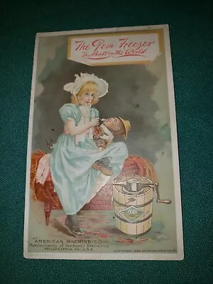 Vintage A F Shapleigh Hardware Gem Ice Cream Freezers Trade Adv. Card • $15