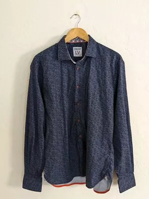 Luchiano Visconti LV Performance Button Up Blue Orange XL • $20