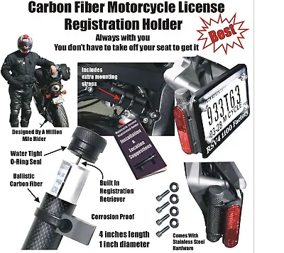 Motorcycle License Registration Holder Carbon Fiber • $28.50