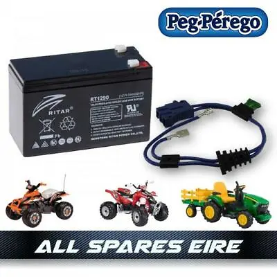 £59.95 • Buy Peg Perego 12v 9ah Battery Kit For John Deere Ground Force Tractor