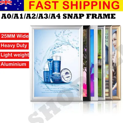 A0 A1 A2 A3 A4 PREMIUM Aluminum Snap Poster Frame Sign Holder Wall Silver • $32