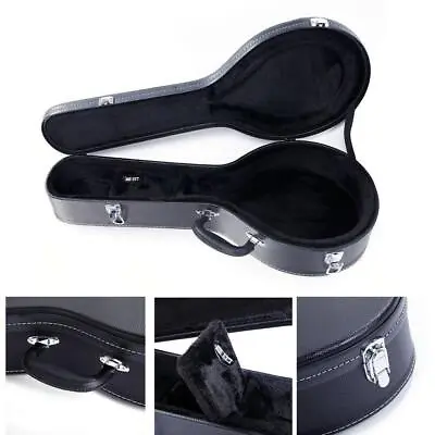 A-Style Microgroove Pattern Mandolin High-Class Leather Case Black • $54.98