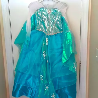 NWT Disney Store Frozen Elsa Deluxe Princess Dress Halloween Costume Girls 7/8 • $124.98