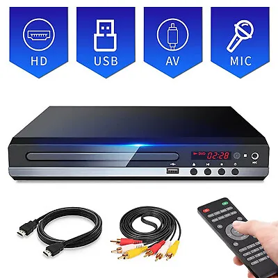 Multimedia DVD Player 1080P All Region Free CD Disc Players HD+RCA Output E8P6 • $31.99
