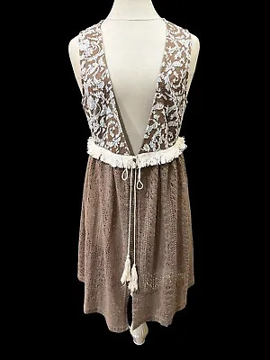 A'Reve Anthropologie Dress-Women Sz L-Spaghetti Straps-Brown • $20