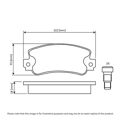 Front Brake Pad Set 2x Pads Prepared For Wear Indicator Spare Audura AU-BPA00109 • £44.85