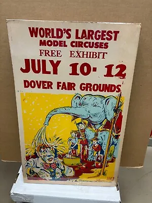 Vintage Model Circus Exhibit Poster 14 X22  Dover Fair Grounds • $7.77