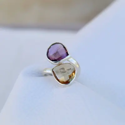 AmethystCitrine 925 Sterling Silver Ring Mother's Day Jewelry All Size-ZA-314 • $11.38