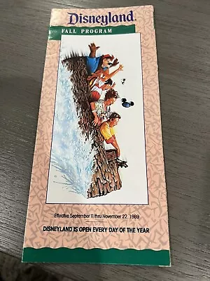 Disneyland Fall 1989 Program Brochure Promoting Opening Of Splash Mountain • $25.70