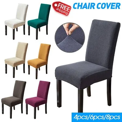 $21.99 • Buy Stretch Dining Chair Covers Slipcover Spandex Wedding Cover 1/4/6Pcs Removable