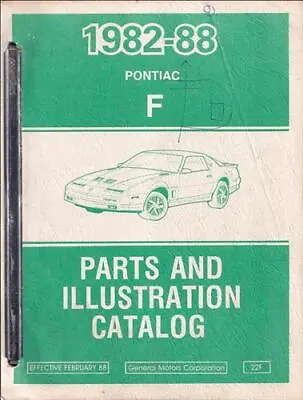 $159 • Buy 1982-1988 Pontiac Firebird And Trans Am Parts Book 1988 1987 1986 1985 1984 1983