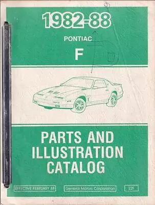 $159 • Buy 1982-1988 Pontiac Firebird And Trans Am Parts Book 1988 1987 1986 1985 1984 1983