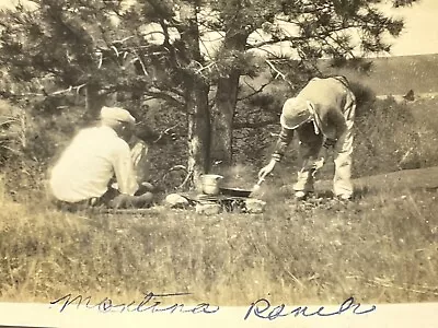 R9 Photograph Old Timers Cooking Outside Ranch Montana High On A Hill • $14.75