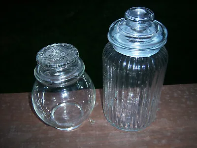 £28.48 • Buy NICE VTG LOT 2 COLLECTOR'S GLASS Apothecary Jars Candy Buffet Storage Display