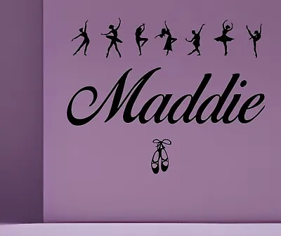 Dancer Ballet Dance Dancing Wall Art Personalised Vinyl Sticker Decals Bedroom • £6.99