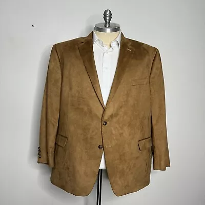 Ralph Lauren Sport Coat Mens Solid Brown Vegan Suede 54R Big & Tall • $65.99