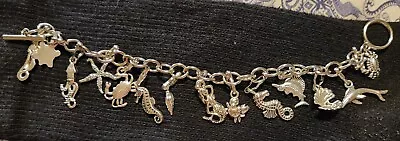 Charm Bracelet 7.5  Nautical Sea Life 14 Charms • $19.99