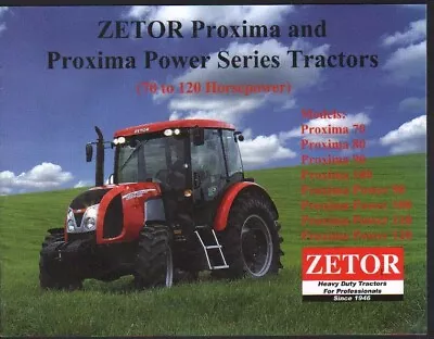 Zetor 70 To 120hp Proxima And Proxima Power Series Tractor Brochure Leaflet • £7.50