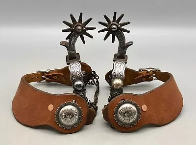 California Style Spurs With Leather Straps And Nice Conchos • $1050