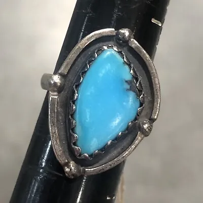 Vintage Native American Sterling Silver 925 Turquoise Sz 7 Ring #1 • $69.99