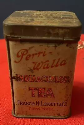 Perri Walls India Ceylon Tea Francis H. Leggett & Co Antique Tin Box • $19.95