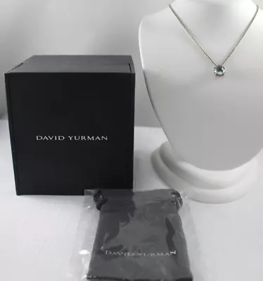 David Yurman Chatelaine Blue Topaz Sterling Silver Pendant Necklace 17  • $199.99