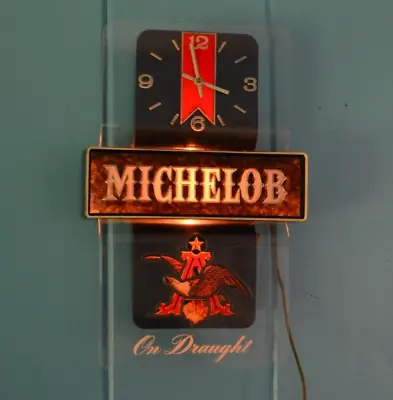 Vintage Michelob Beer Light Lighted Clock Sign Everbrite Brand • $69.95