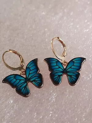 Colorful Enamel Butterfly Design Drop  Ear Jewelery Woman Fashion Sturdy Alloy • $3.99