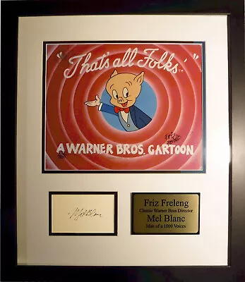 ⬜🟥⬛ Friz Freleng That's All Folks Cel Mel Blanc Hand Signed Warner Bros 1989 • $1388