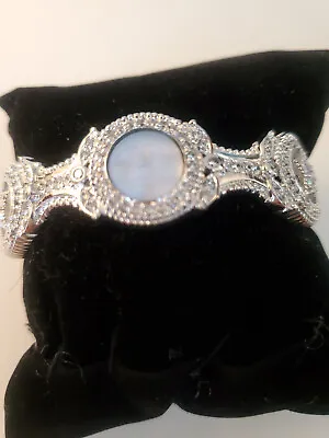 Kirks Folly Bracelet Seaview Moon & Stars Hinged Bangle Crystal • $47.95