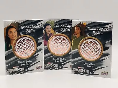 3 Hidden Metal Relics 2022 Upper Deck Marvel Shang-Chi Michelle Yeoh Fala Chen • $37.95