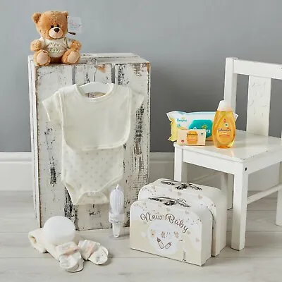 Unisex Baby Gift Set – 2 Cream Baby Keepsake Boxes Filled With Baby Gifts • £28.99