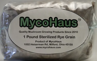 One Pound Sterilized Rye Grain Bags With Injection Port Mushroom Substrate • $5.50