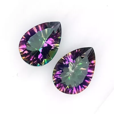 16.15Cts. Natural Mystic Topaz Pair Pear 12x16 MM Concave Cut Loose Gemstone • $17.20