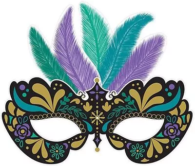 A Night In Disguise Masquerade Mask Mardi Gras Party Hanging Decoration Cutout • $15.57