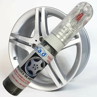 $18.54 • Buy Mercedes Standard Silver Alloy Wheel Touch Up Pen Repair Paint Brush Curbing