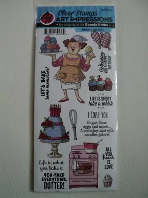 Hampton Art Art Impressions Bonnie Krebs Clear Stamp Set 'whisk It' Bnip • £5.99