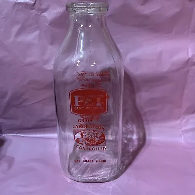 $14 • Buy Vintage 1 Quart Milk Bottle Pet Dairy Duraglas 1959