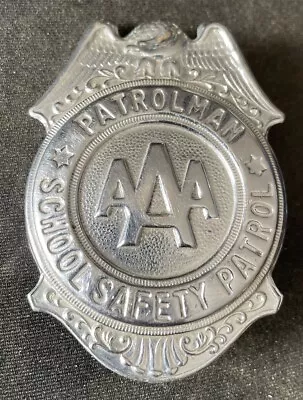 Vintage AAA SCHOOL SAFETY PATROL PATROLMAN METAL BADGE Grammes Allentown - 3by2 • $17.95