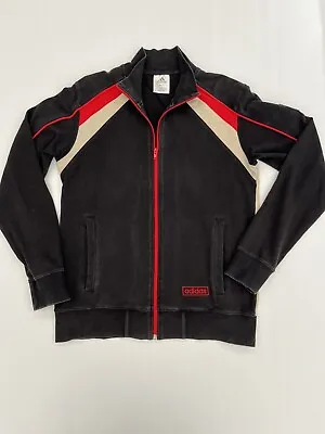 $24 • Buy Adidas Zip Up Jacket Size Small Long Sleeve Retro Top Jumper Activewear Black